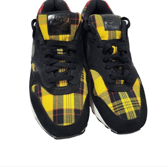 Nike Air Max 1 SE Tartan AV8219-001 Black University Red Yellow Plaid 9 - Picture 4 of 7